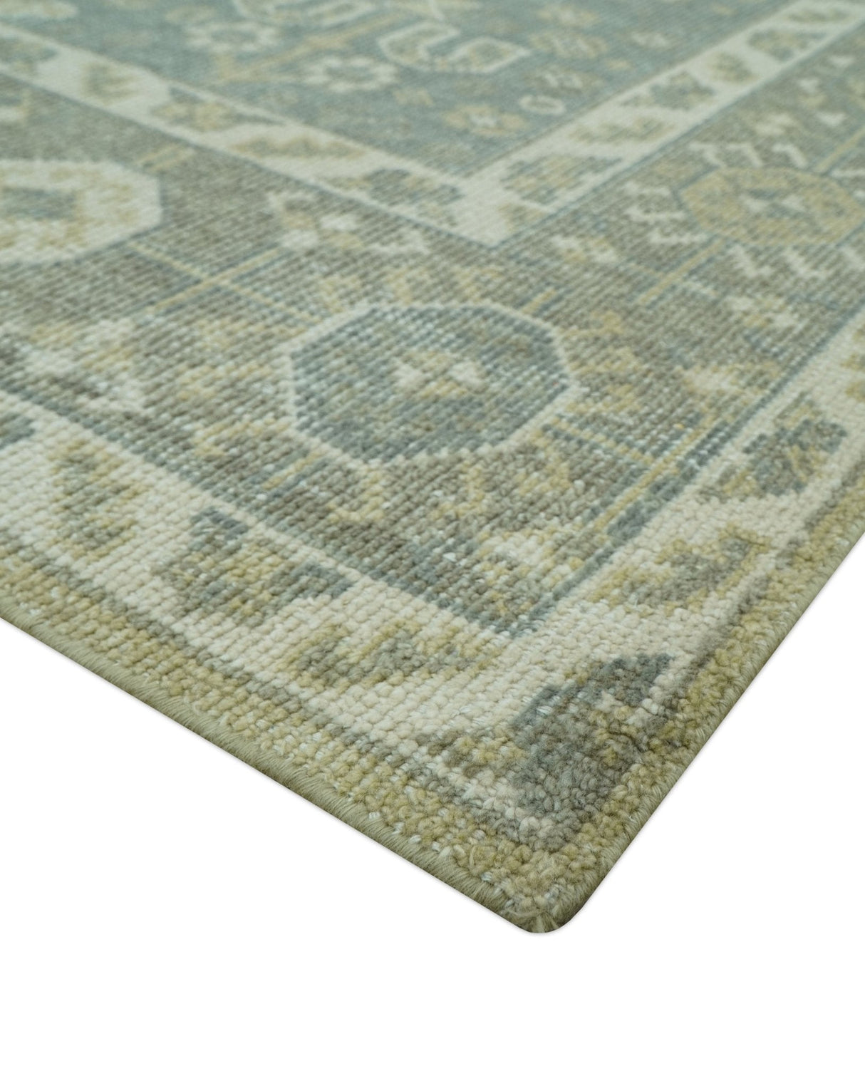 Beige And Gray Traditional Turkish Design 8x10 Hand Knotted Wool Area Rug