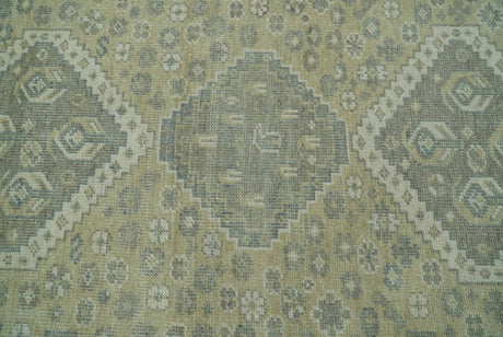 Beige And Gray Traditional Turkish Design 8x10 Hand Knotted Wool Area Rug