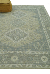 Beige And Gray Traditional Turkish Design 8x10 Hand Knotted Wool Area Rug