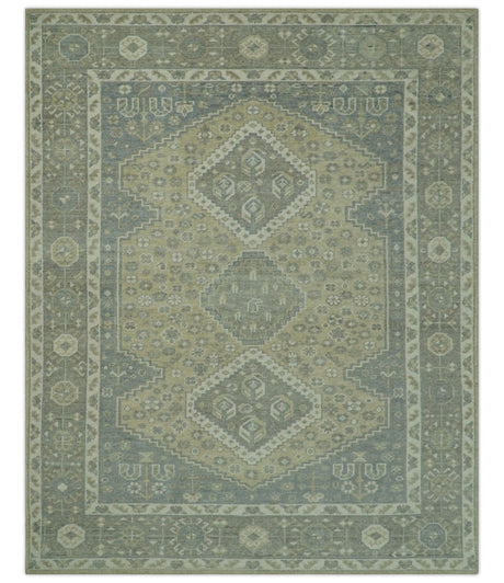 Beige And Gray Traditional Turkish Design 8x10 Hand Knotted Wool Area Rug