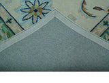 Beige and Green traditional Floral Oriental Oushak Hand Tufted Multi Size wool rug