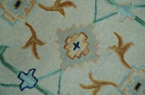 Beige and Green traditional Floral Oriental Oushak Hand Tufted Multi Size wool rug