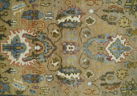 Beige and Ivory Hand knotted Traditional Oriental Oushak Multi Size Wool Area Rug