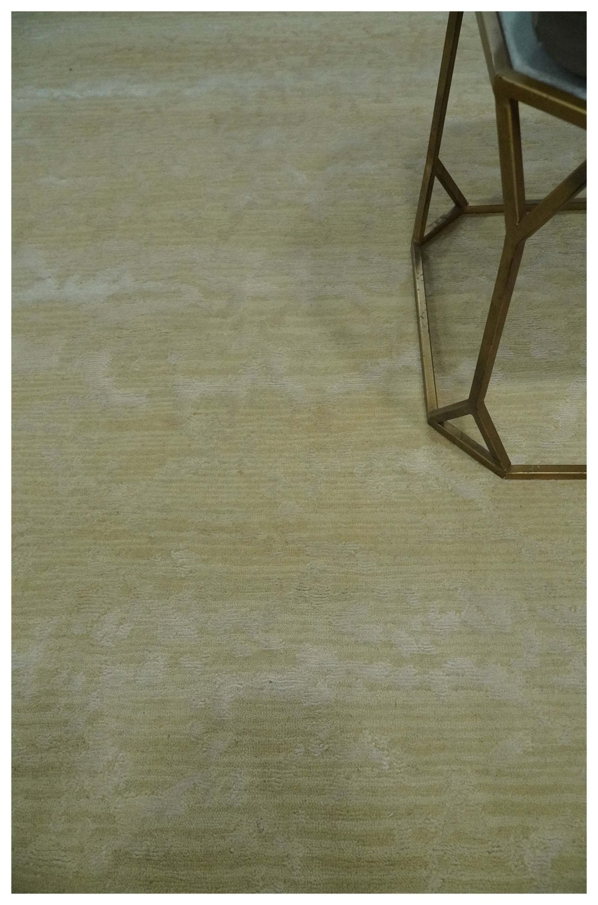 Beige and Ivory Modern Abstract Hand loom 5x8 wool And Art Silk Area Rug-Area Rug-Parc Decor