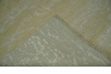Beige and Ivory Modern Abstract Hand loom 5x8 wool And Art Silk Area Rug-Area Rug-Parc Decor
