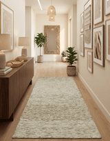 Beige and Ivory Modern Solid Hand Woven Wool Rug