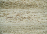 Beige and Ivory Modern Solid Hand Woven Wool Rug