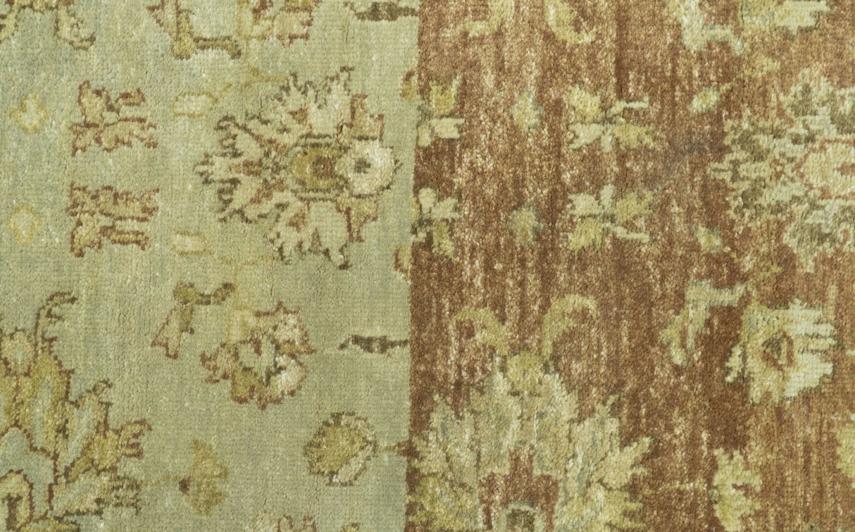 Beige And Rust Traditional Serapi Design Hand Knotted 2x5 Wool Area Rug