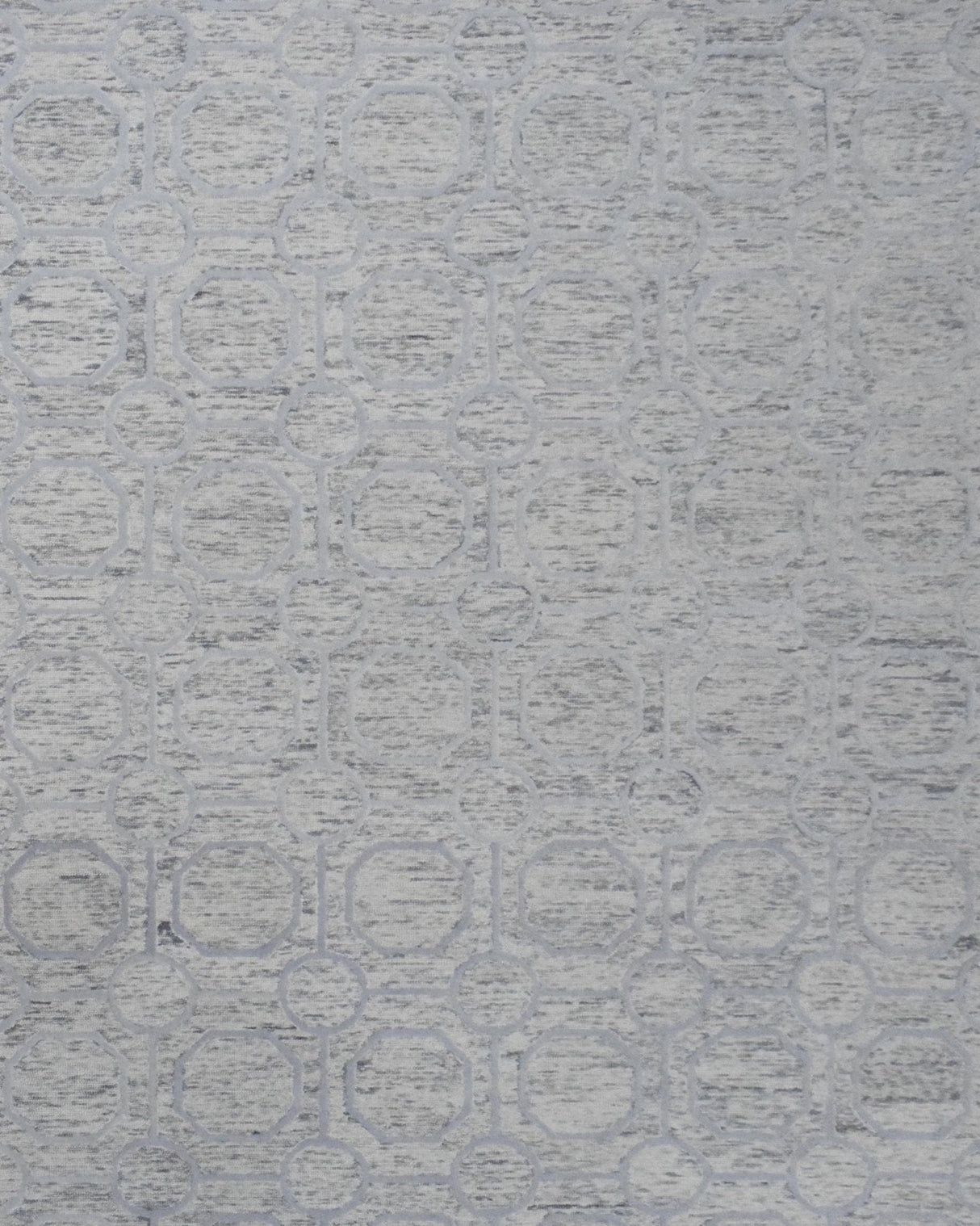 Beige and Silver Hand Hooked Modern Wool Area Rug-Area Rug-Parc Decor