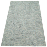 Beige and Silver Hand Hooked Modern Wool Area Rug-Area Rug-Parc Decor