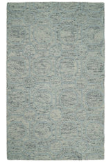 Beige and Silver Hand Hooked Modern Wool Area Rug-Area Rug-Parc Decor