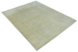 Beige and Silver Traditional Hand Knotted 8x10 Wool Oushak Area Rug