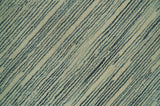 Beige and Teal 8x10 Modern stripes Design Hand Tufted wool area rug