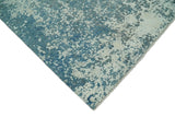Beige and Teal Modern Abstract Wool Hand Knotted 8x10 Area Rug
