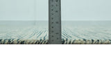 Beige and Teal Modern stripes Design Hand Tufted Multi Size wool area rug