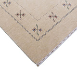 Beige Border Design Hand Loomed Wool Area Rug
