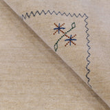 Beige Border Design Hand Loomed Wool Area Rug