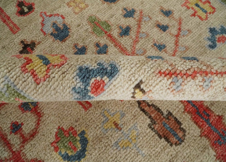 Beige, Brown and Rust Tree of Life Hand Knotted Traditional Multi Size Wool Rug