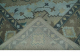 Beige, Brown and Silver Hand Knotted Traditional Multi size wool Area Rug