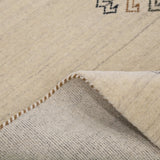 Beige Center Medallion Design Hand Loomed Wool Area Rug