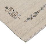 Beige Center Medallion Design Hand Loomed Wool Area Rug