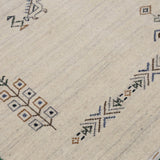 Beige Center Medallion Design Hand Loomed Wool Area Rug