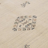 Beige Center Medallion Design Hand Loomed Wool Area Rug