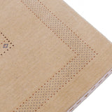 Beige Center Pattern Hand Loomed Wool Area Rug