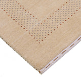 Beige Center Pattern Hand Loomed Wool Area Rug