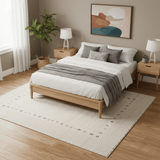 Beige Contemporary Gabbeh Border Design Hand Loomed Wool Rug