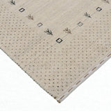Beige Contemporary Gabbeh Border Design Hand Loomed Wool Rug