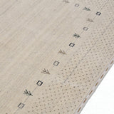 Beige Contemporary Gabbeh Border Design Hand Loomed Wool Rug