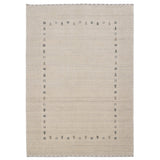 Beige Contemporary Gabbeh Border Design Hand Loomed Wool Rug