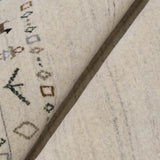 Beige Contemporary Pattern Hand Loomed Wool Area Rug