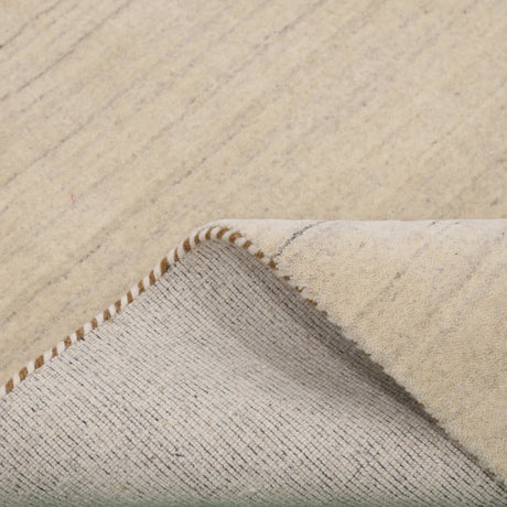 Beige Contemporary Pattern Hand Loomed Wool Area Rug