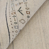 Beige Contemporary Pattern Hand Loomed Wool Area Rug