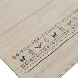Beige Contemporary Pattern Hand Loomed Wool Area Rug