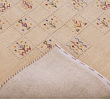 Beige Contemporary Tribal Design Hand Loomed Wool Rug
