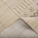 Beige Gabbeh Design Hand Loomed Wool Area Rug