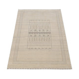 Beige Gabbeh Design Hand Loomed Wool Area Rug