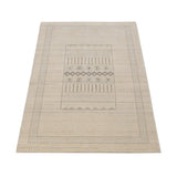 Beige Gabbeh Design Hand Loomed Wool Area Rug
