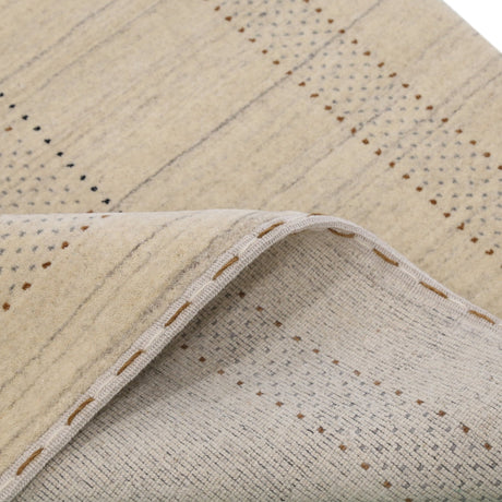 Beige Gabbeh Design Hand Loomed Wool Area Rug