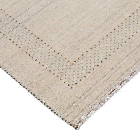 Beige Gabbeh Design Hand Loomed Wool Area Rug