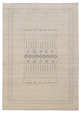 Beige Gabbeh Design Hand Loomed Wool Area Rug