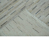 Beige, Ivory and Charcoal Modern Stripes Design 5x8 Dari Pet yard Area Rug