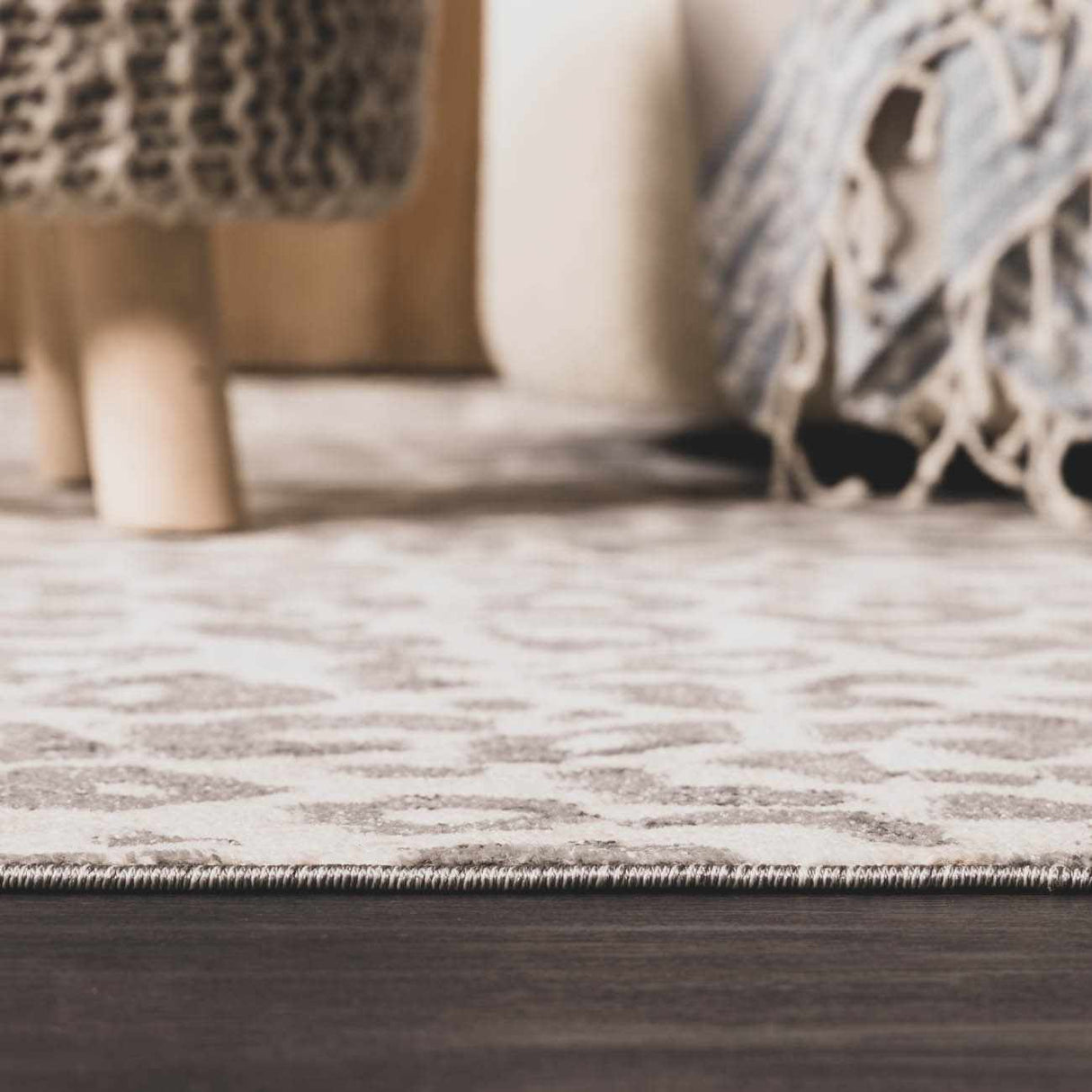 Beige Liversedge Leopard Print Area Rug-Rugs-Parc Decor