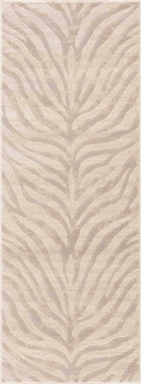 Beige Manteca Zebra Print Area Rug-Rugs-Parc Decor