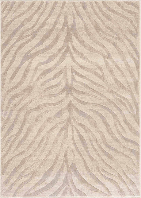 Beige Manteca Zebra Print Area Rug-Rugs-Parc Decor
