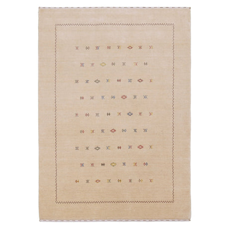 Beige Modern Design Hand Loomed Wool Area Rug