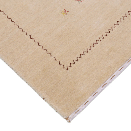 Beige Modern Design Hand Loomed Wool Area Rug